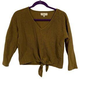 Madewell Texture & Thread Long Sleeve Tie-Front Top‎ Size M